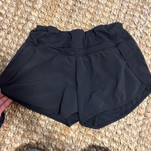 Plain Black Lululemon Running Shorts
